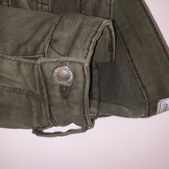 Zara Army Green Skinny Jeans With Zipper Detail - Picture 7 of 10